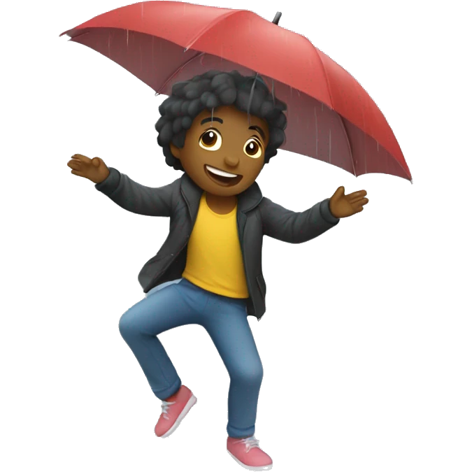 Dancing in rain emoji