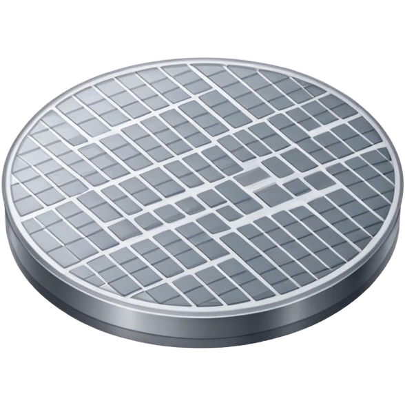 create simple gray and transparent semiconductor wafer emoji