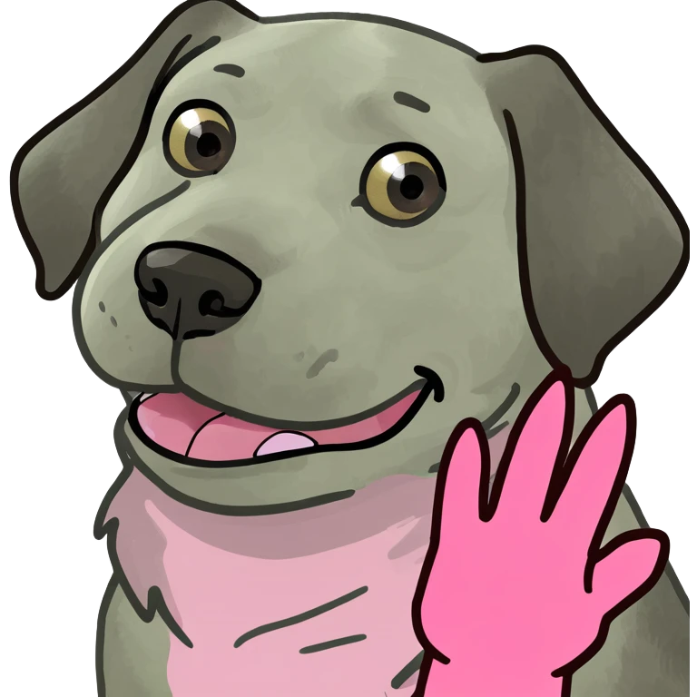 dog with pink claws emoji
