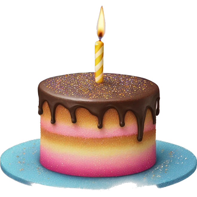 Realistic cake with glitter emoji