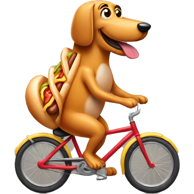 Hotdog riding a bike emoji