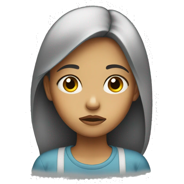 A girl looking sad emoji