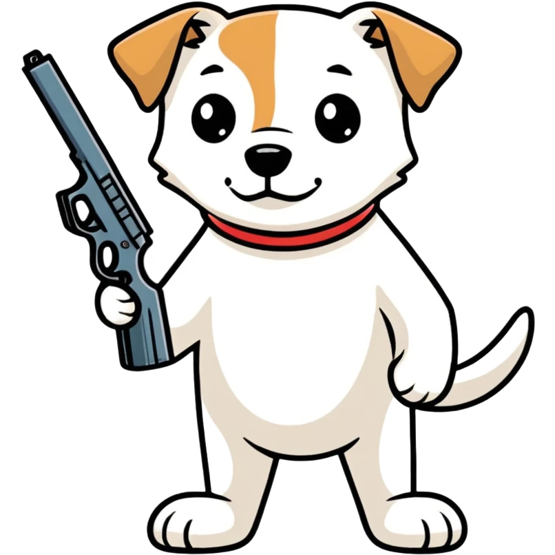 Dog with a gun emoji