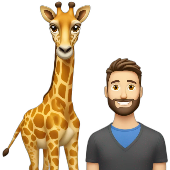 Giroud qui rigole sur le dos d’une girafe emoji