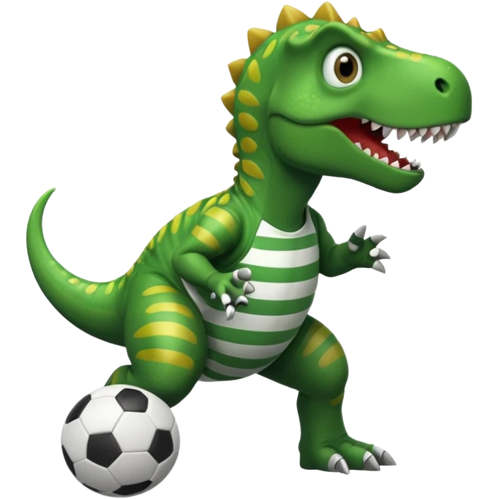 dino playing footbal emoji