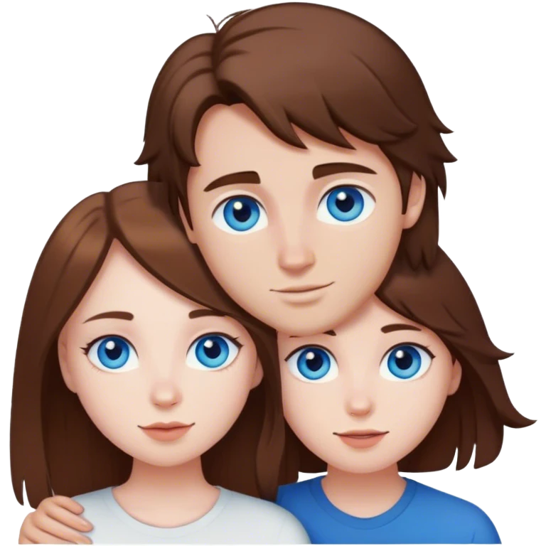 Me and my Partner Jaxon, brown hair, blue eyes, white skin, in love emoji