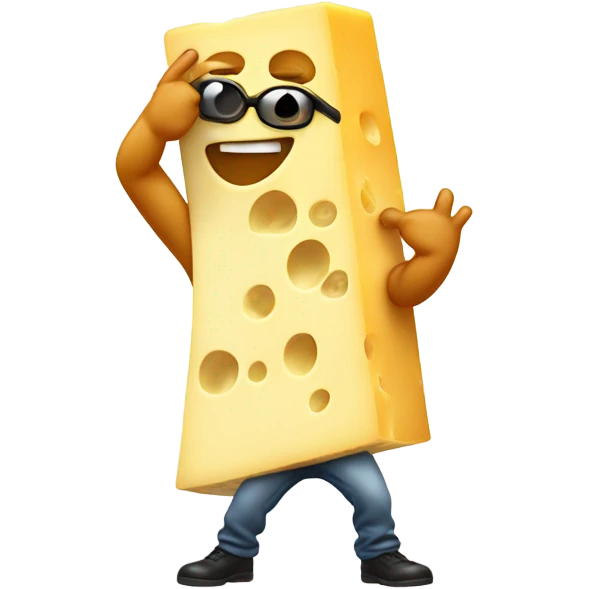 Cool cheese doing the dab emoji