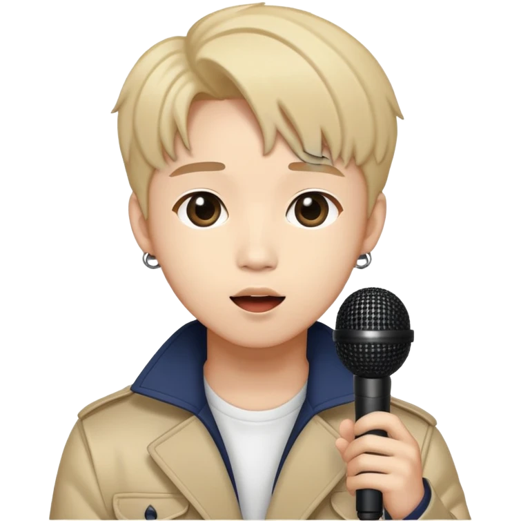 K-pop idol with microphone emoji