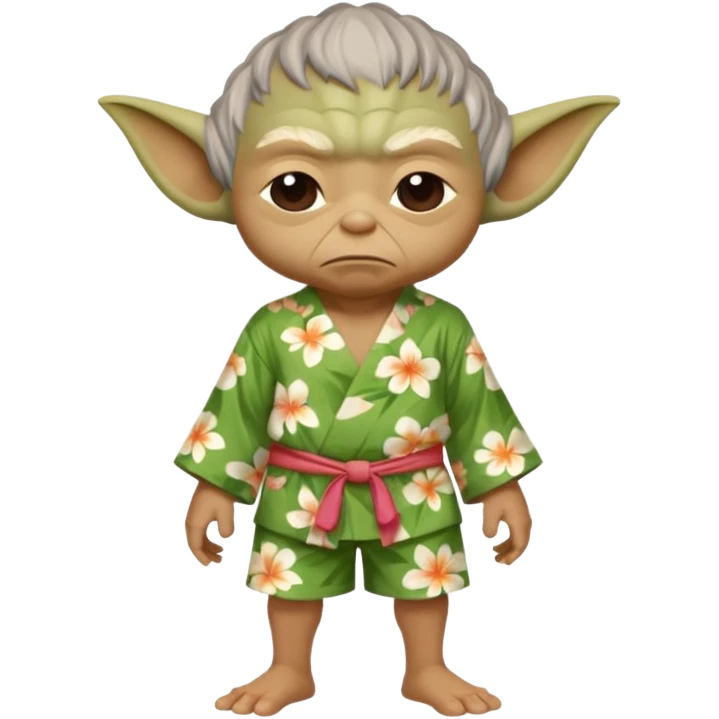 Yoda wearing hawaiian clothesbowing emoji