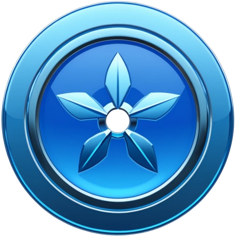 blue sorayama gradient chrome plasma energy coins emoji