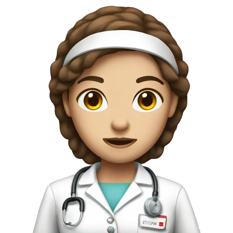 Mean brown haired nurse emoji