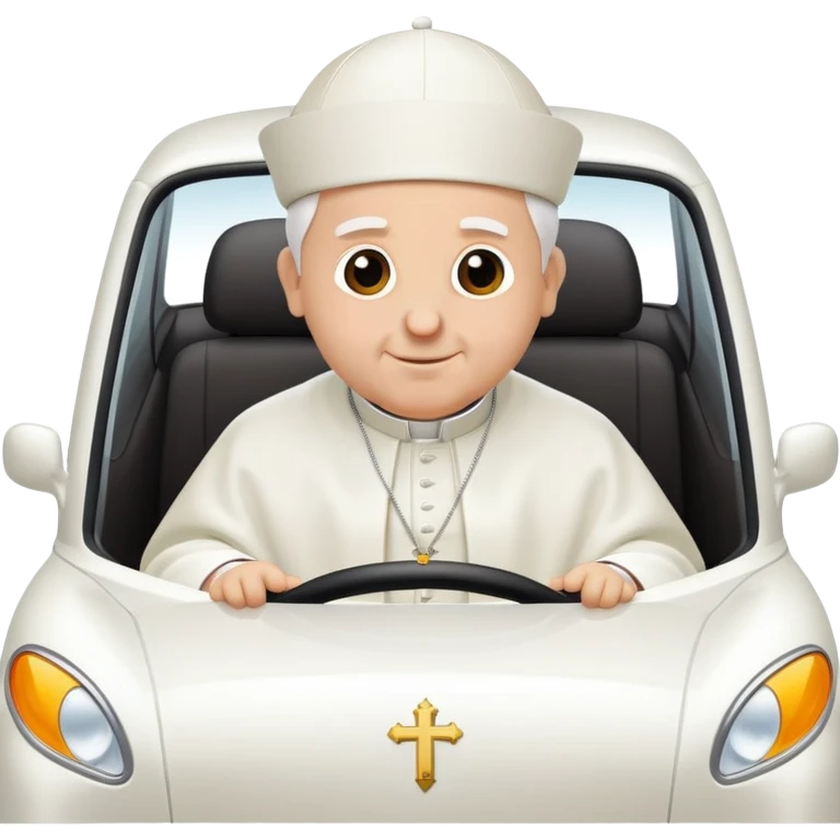 Pope riding in car  emoji