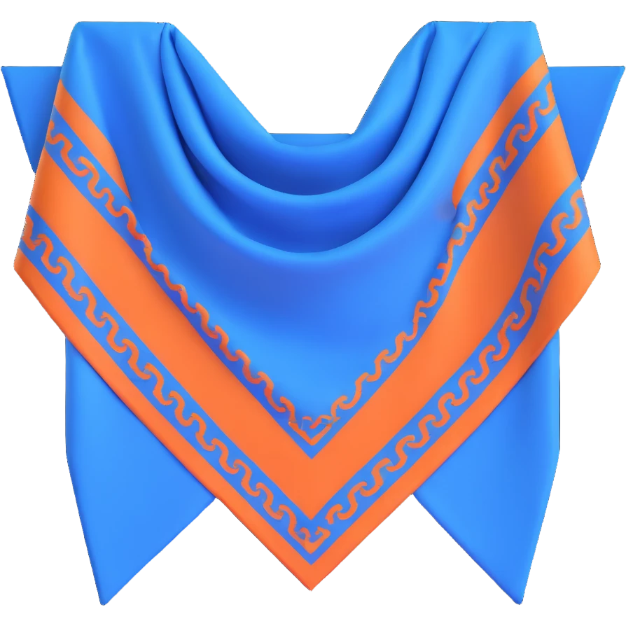 unfolded blue bandana emoji