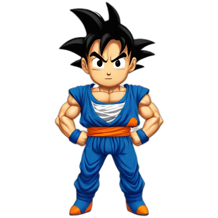 Goku with a shirt saying stfu emoji