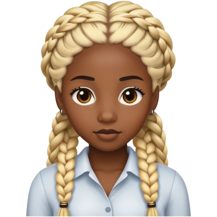 Black girl with blonde braids emoji