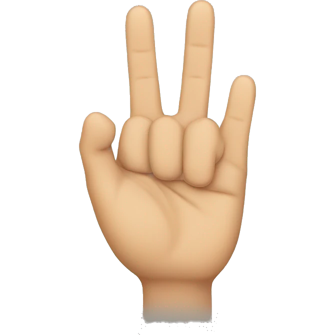 4 fingers hand sign emoji