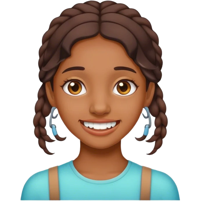 Brown head girl with braces emoji