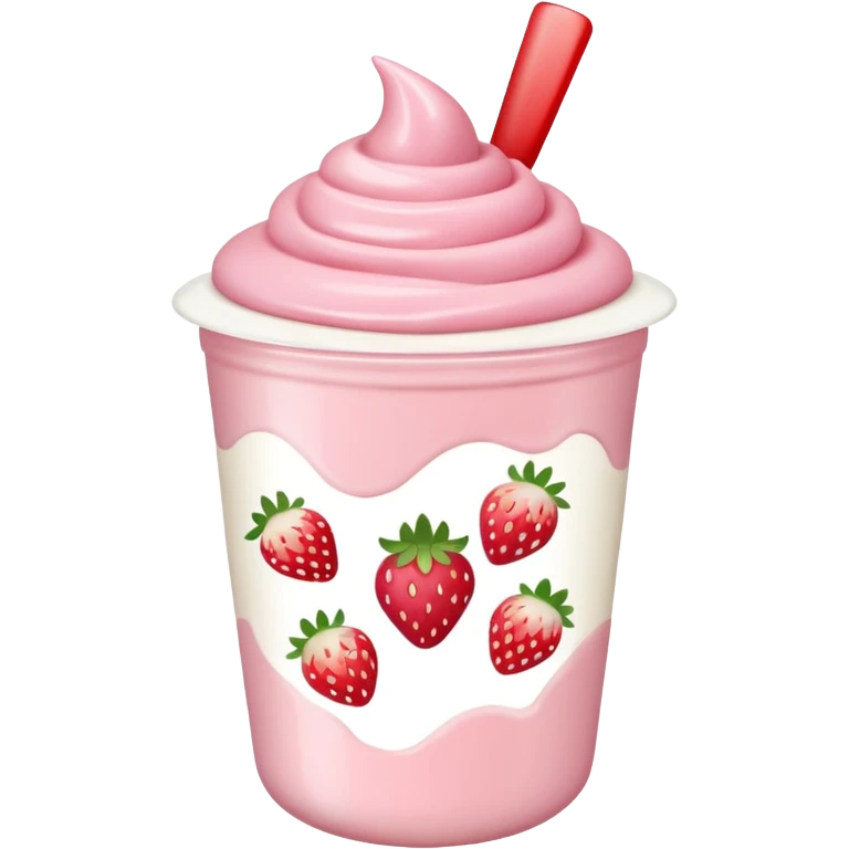  Strawberry Yogurt cup emoji