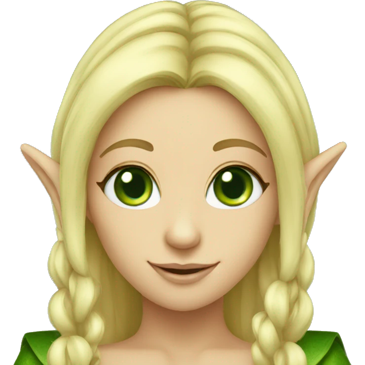 Green eyed blond female elf emoji