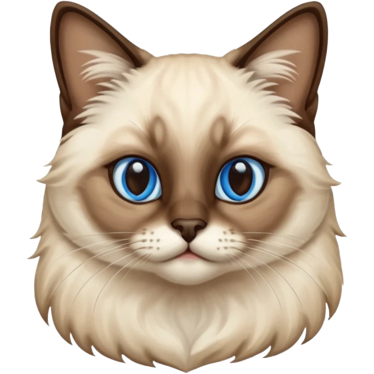 
Siamese cat: long hair fur blue eyes emoji