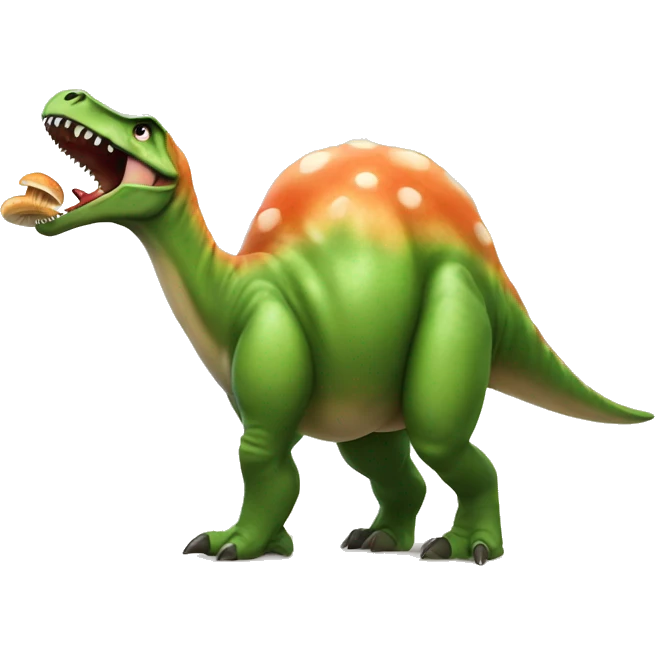 Dinosaur eating a mushroom  emoji