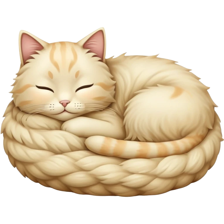 cream cat sleeping  emoji
