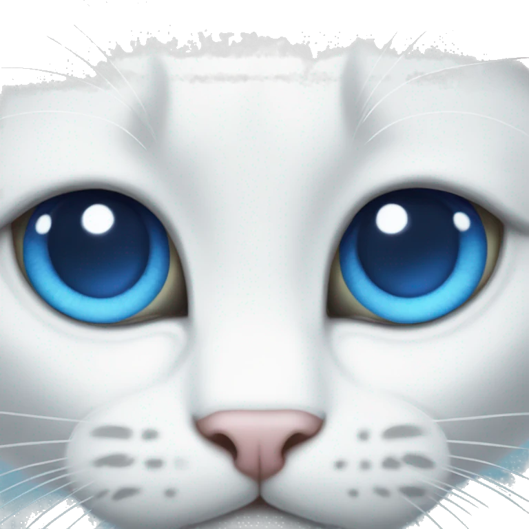 A white cat with blue eyes emoji