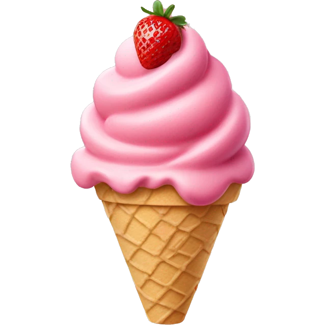 Strawberry ice cream emoji