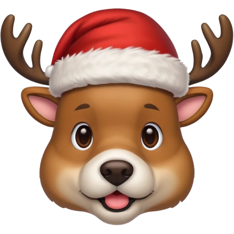 Dog Santa deer hat emoji