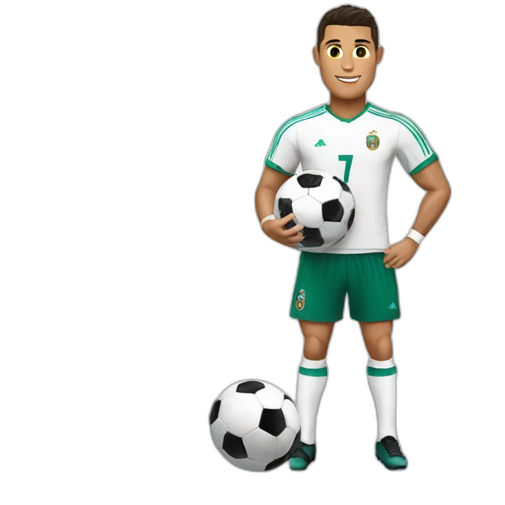 Cristiano Ronaldo with football emoji