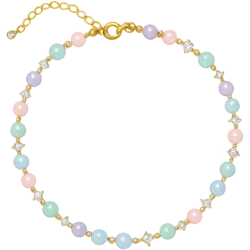 girly sparkling anklet, pastel colors emoji