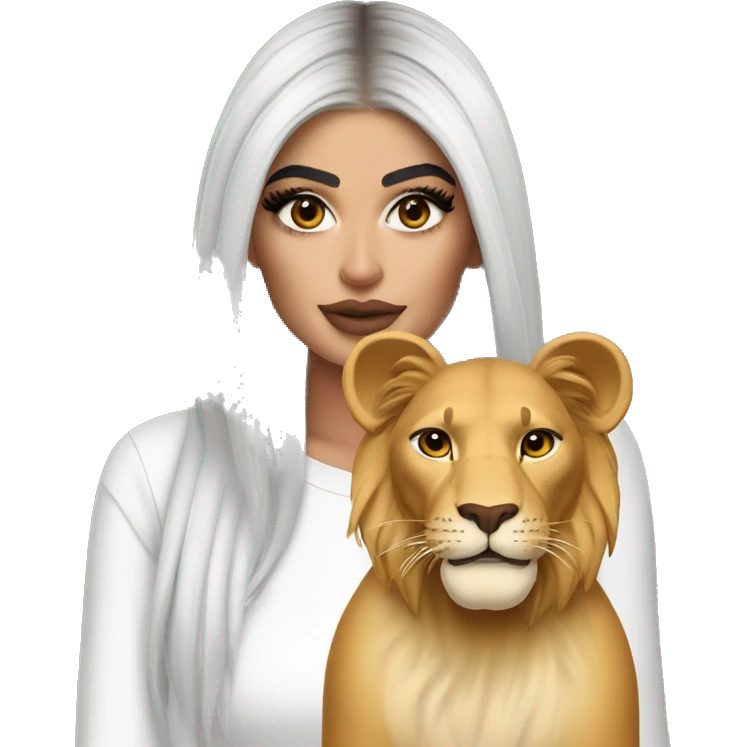 Kylie Jenner look with Lion  emoji