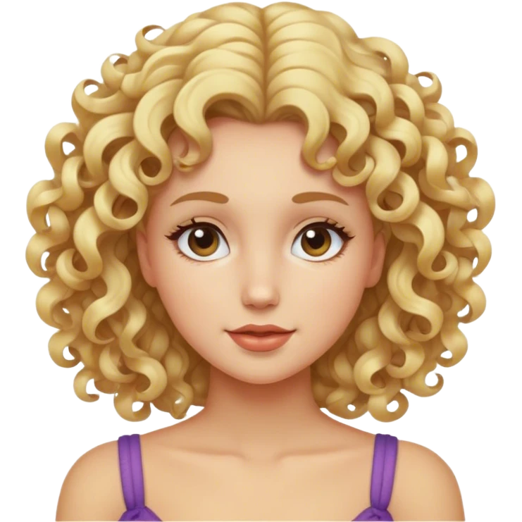 Curly hair blonde emoji