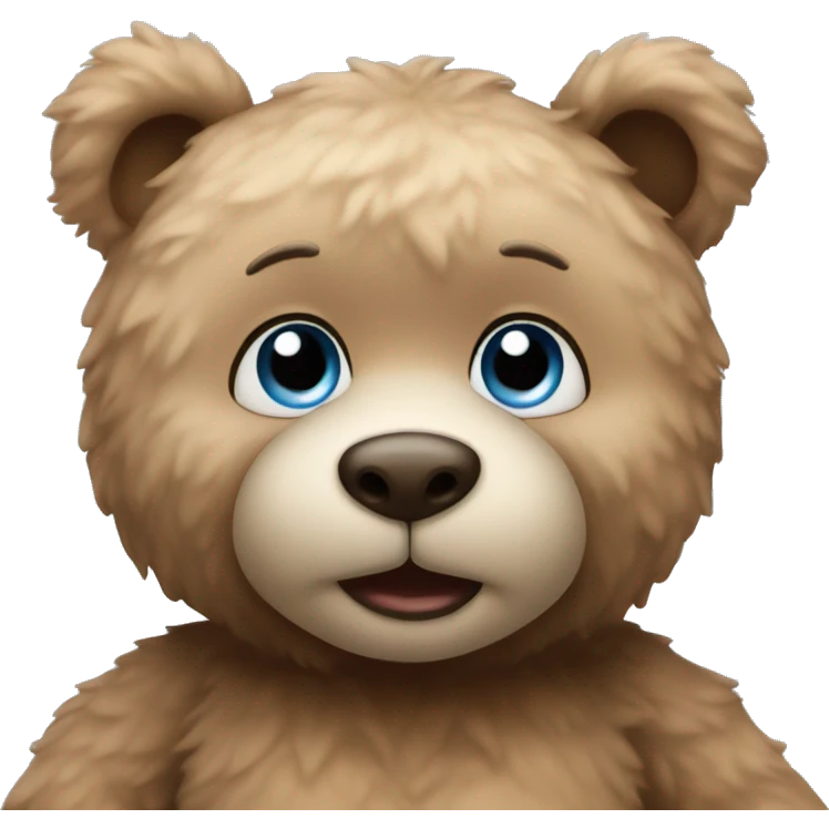 Cute teddy bear with Blue Eyes emoji