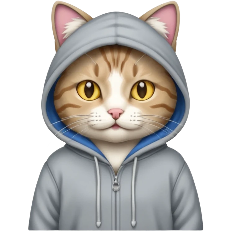 Cat wearing hoodies  emoji