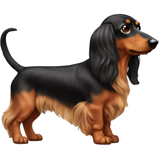 Long hair dog teckel emoji