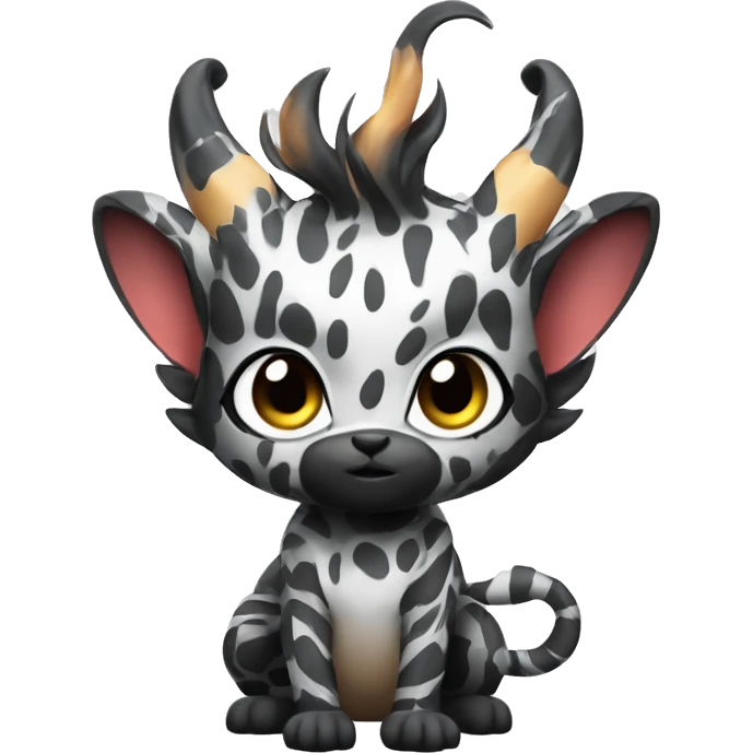an edgy cute kawaii vernid-fionbri with splash patterns full body emoji
