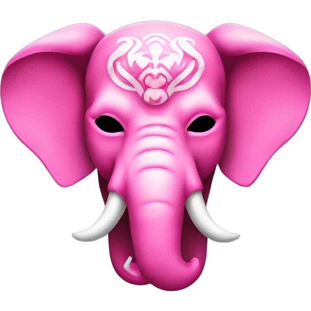 Pink feminine oni japanese mask elephant emoji