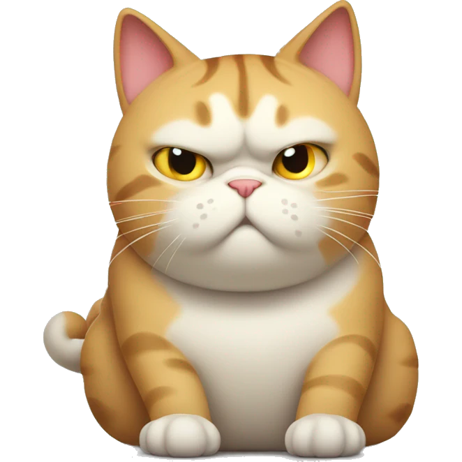 Hangry fat cat cute emoji
