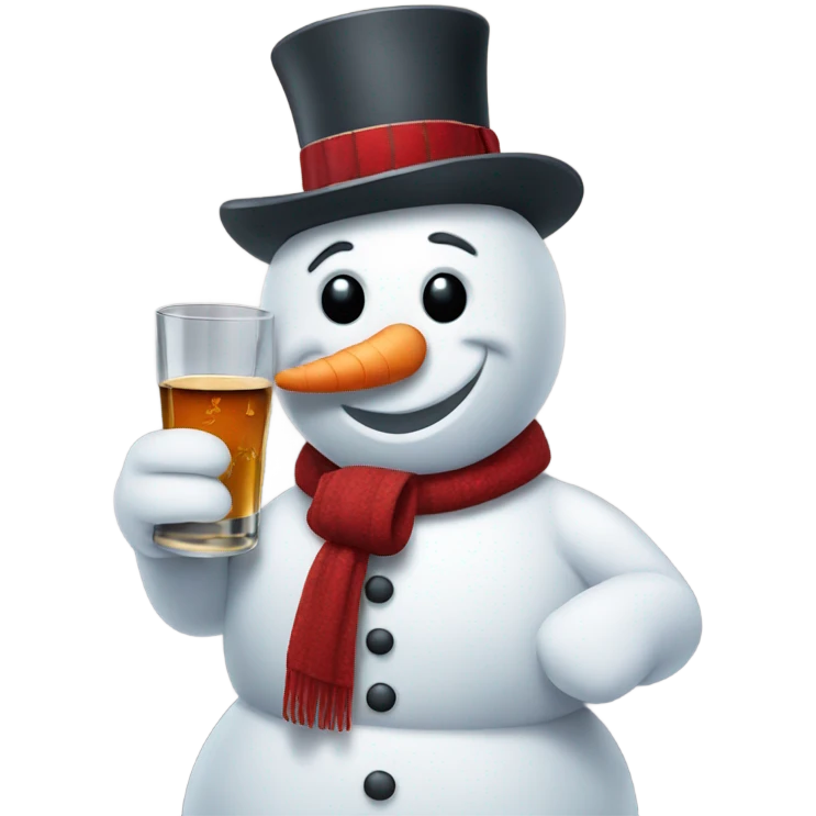 Snowman drinking whiskey  emoji