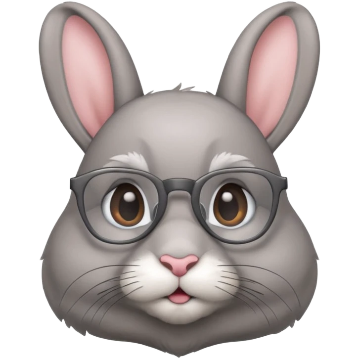 Bunny bust with eyeglasses emoji