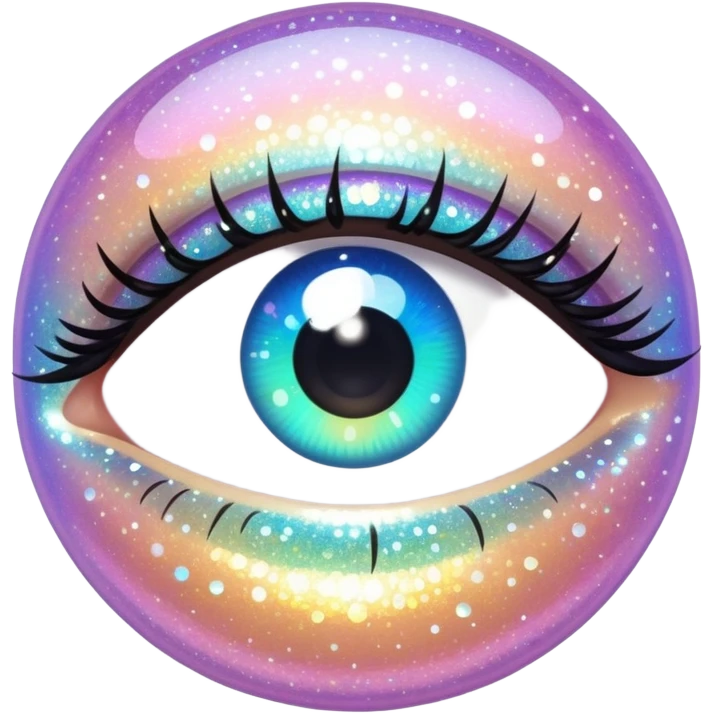 Iridescent big giant glistening glossy sparkly shiny glittery eyes emoji