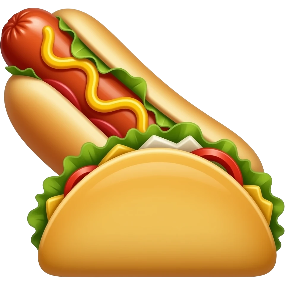 Hot dog entering a taco emoji