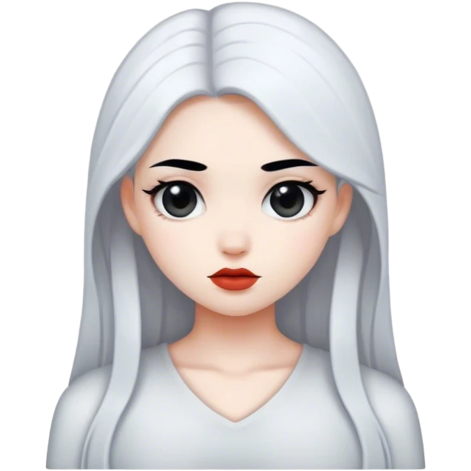 Girl skin tone white and hair black emoji