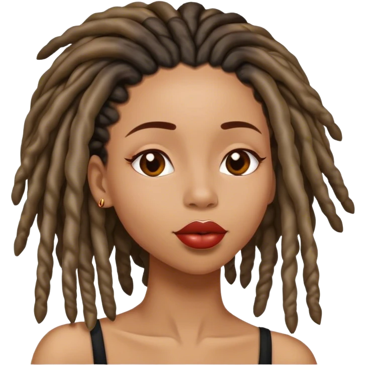 Black woman with locs kiss emoji