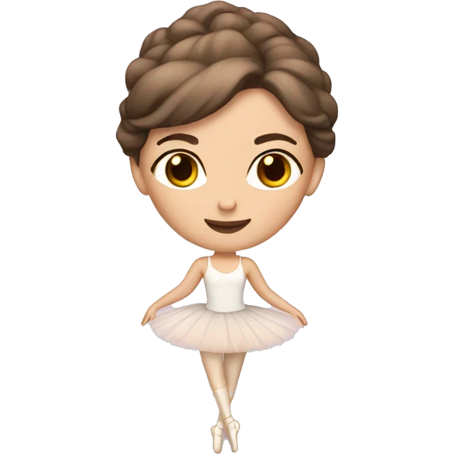 Brown haired white skin ballerina emoji