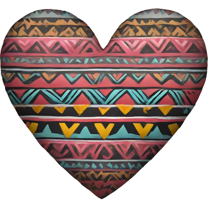 aztec print heart  emoji