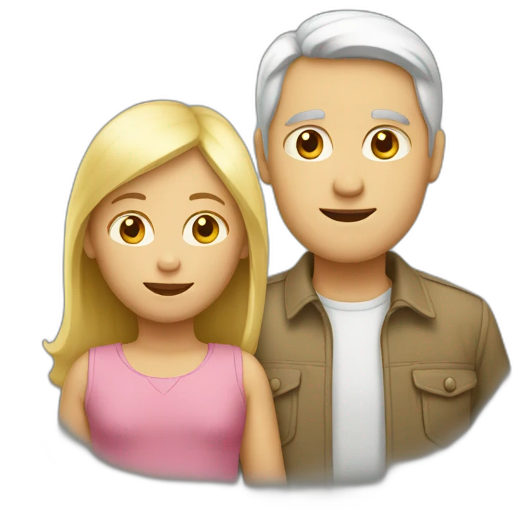 white family with two child emoji