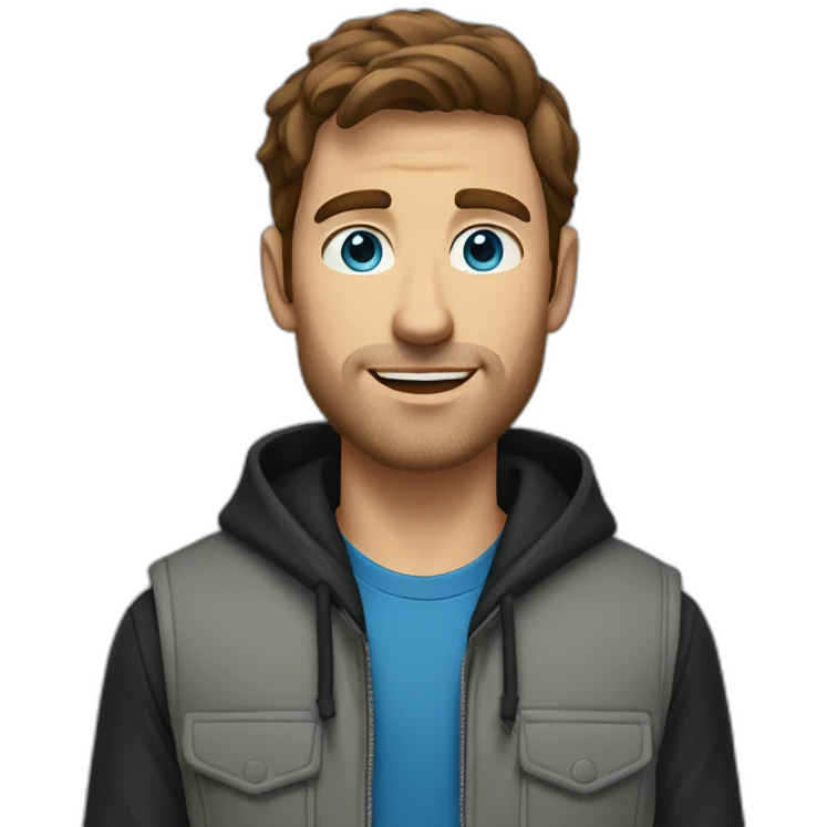 brown-haired-man-with-gray-blue-eyes-dressed-in-a-gray-hoodie-and-black-vest emoji
