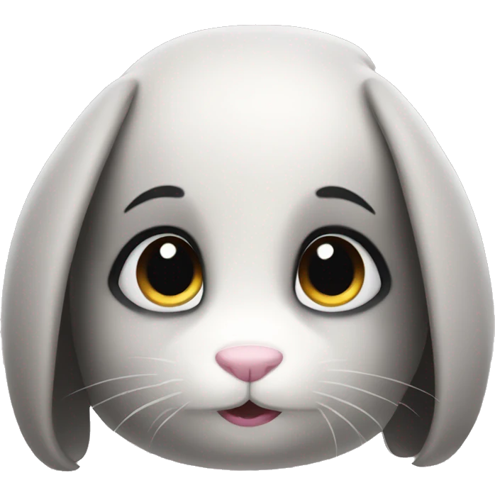 Bunny with black hair emoji